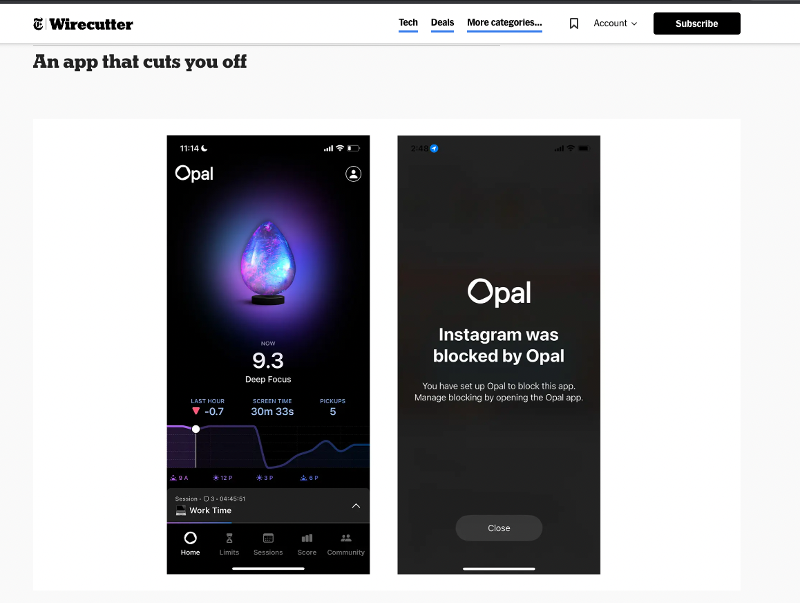 Press Update Opal is Global App of the Day, The New York Times and The